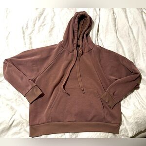 Zella Cropped Hoodie Sweater, dark pink, L